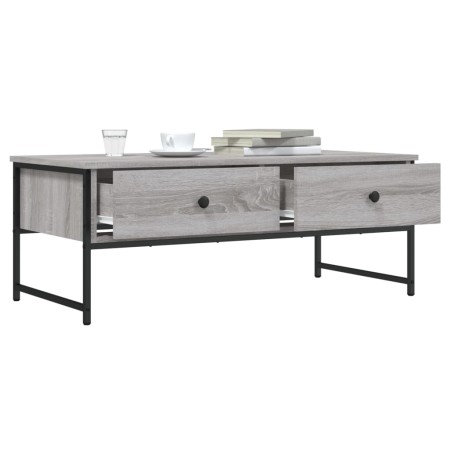 Tavolino Salotto Grigio Sonoma 101x49x39,5 cm Legno Multistrato