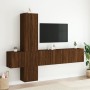 Mobili TV a Muro 5pz Rovere Marrone in Legno Multistrato