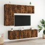 Mobili TV a Muro 5pz Rovere Fumo in Legno Multistrato