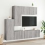 Mobili TV a Muro 5pz Grigio Sonoma in Legno Multistrato