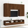 Mobili TV a Muro 5pz Rovere Marrone in Legno Multistrato