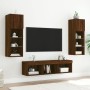 Mobili TV a Muro con LED 5pz Rovere Marrone Legno Multistrato