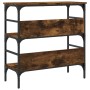 Tavolino Consolle Rovere Fumo 75x32x75 cm in Legno Multistrato