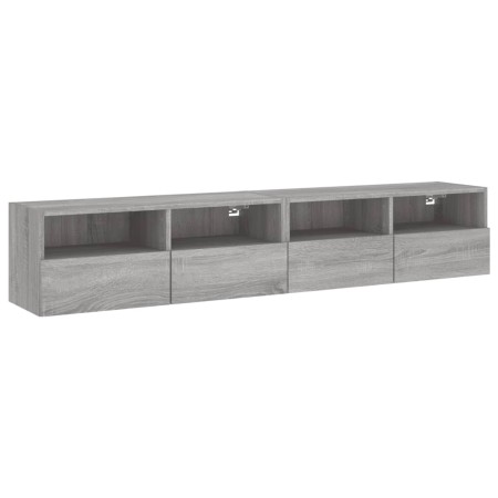 Mobili TV a Muro 5pz Grigio Sonoma in Legno Multistrato