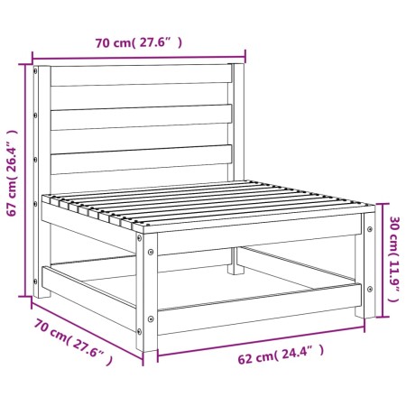 Divano da Giardino Senza Braccioli 70x70x67 cm Pino Impregnato