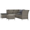 Set Divani da Giardino 4 pz con Cuscini in Polyrattan Grigio