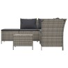 Set Divani da Giardino 4 pz con Cuscini in Polyrattan Grigio