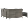 Set Divani da Giardino 4 pz con Cuscini in Polyrattan Grigio