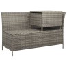 Set Divani da Giardino 4 pz con Cuscini in Polyrattan Grigio