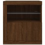 Credenza con Luci LED Rovere Marrone 60,5x37x67 cm