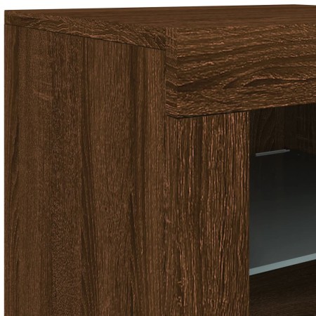 Credenza con Luci LED Rovere Marrone 60,5x37x67 cm