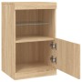 Credenza con Luci LED Rovere Sonoma 41x37x67 cm