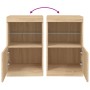 Credenza con Luci LED Rovere Sonoma 41x37x67 cm