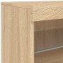 Credenza con Luci LED Rovere Sonoma 41x37x67 cm