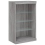 Credenza con Luci LED Grigio Sonoma 60,5x37x100 cm