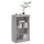 Credenza con Luci LED Grigio Sonoma 60,5x37x100 cm