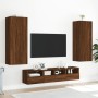 Mobili TV a Muro 5pz Rovere Marrone in Legno Multistrato