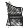 Set da Giardino 2 pz con Cuscini Nero in Polyrattan