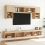 Mobili TV a Muro con LED 6pz Rovere Sonoma Legno Multistrato