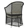 Set da Giardino 2 pz con Cuscini Nero in Polyrattan