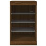 Credenza con Luci LED Rovere Marrone 41x37x67 cm