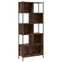 Libreria Rovere Fumo 72x28x172 cm in Legno Multistrato