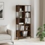 Libreria Rovere Fumo 72x28x172 cm in Legno Multistrato