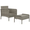 Set di Divani da Giardino 2 pz con Cuscini in Polyrattan Grigio