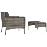 Set di Divani da Giardino 2 pz con Cuscini in Polyrattan Grigio