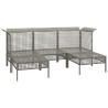 Set Divani da Giardino 5 pz con Cuscini in Polyrattan Grigio