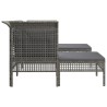 Set Divani da Giardino 5 pz con Cuscini in Polyrattan Grigio