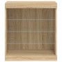 Credenza con Luci LED Rovere Sonoma 60,5x37x67 cm