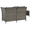 Set Divani da Giardino 3 pz con Cuscini in Polyrattan Grigio