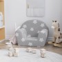 Divano per Bambini Grigio Chiaro con Stelle in Morbido Peluche