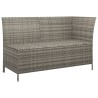 Set Divani da Giardino 3 pz con Cuscini in Polyrattan Grigio