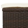 Lettino Doppio Tetto Rotondo Marrone 211x112x140 cm Polyrattan