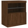 Credenza con Luci LED Rovere Marrone 60x37x67 cm