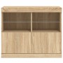 Credenza con Luci LED Rovere Sonoma 81x37x67 cm