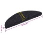 Tappetini Autoadesivi per Scale 15 pz 56x17x3 cm Nero