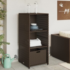 Armadietto Portaoggetti Giardino Marrone 50x55x115cm Polyrattan