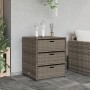 Armadietto Portaoggetti Giardino Grigio 55x59x69cm Polyrattan