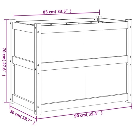 Fioriera Giardino Marrone Cera 90x50x70 cm Legno Massello Pino