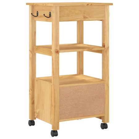 Carrello da Cucina MONZA 48x40x90 cm in Legno Massello di Pino