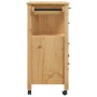 Carrello da Cucina MONZA 84x40x90 cm in Legno Massello di Pino