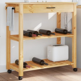 Carrello da Cucina MONZA 84x40x90 cm in Legno Massello di Pino