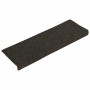 Tappetini per Scale Tessuto Agugliato 15 pz 65x21x4cm Antracite