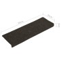 Tappetini per Scale Tessuto Agugliato 15 pz 65x21x4cm Antracite