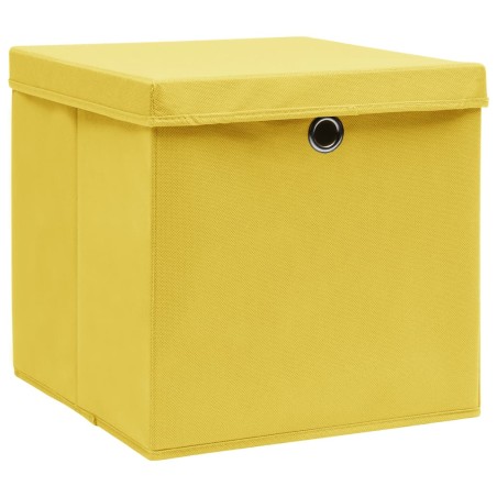 Contenitori con Coperchi 10 pz 28x28x28 cm Giallo