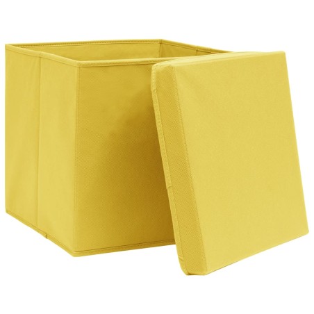 Contenitori con Coperchi 10 pz 28x28x28 cm Giallo