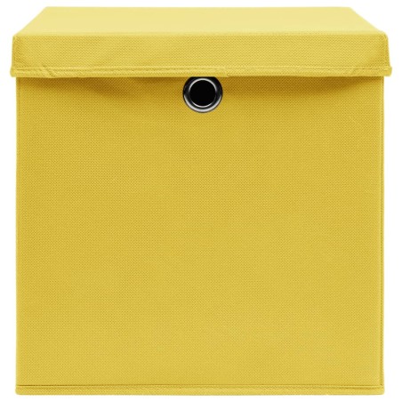 Contenitori con Coperchi 10 pz 28x28x28 cm Giallo